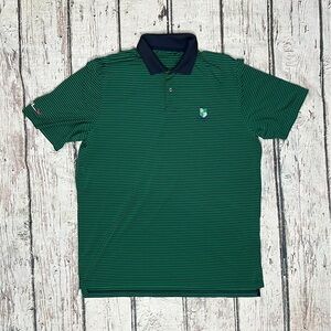 Polo Ralph Lauren RLX Golf Striped Green Echo Lake Country Club Mens Shirt